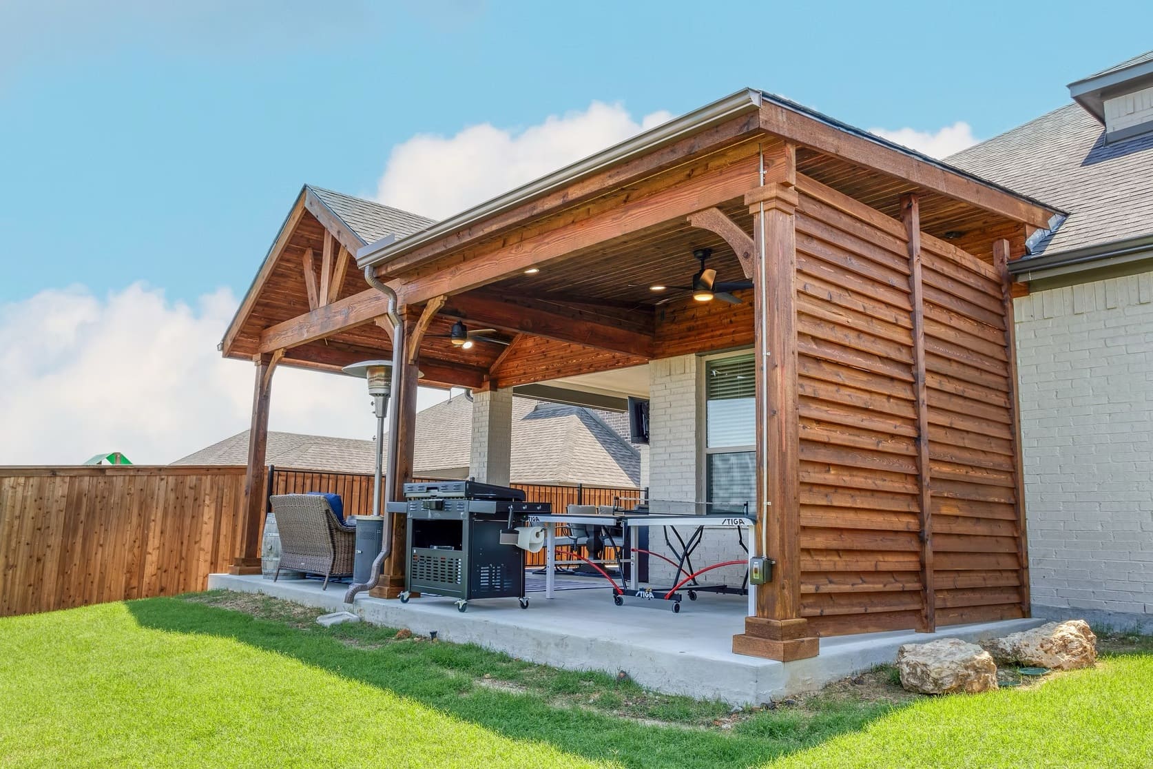 Covered Patio with Privacy Wall
